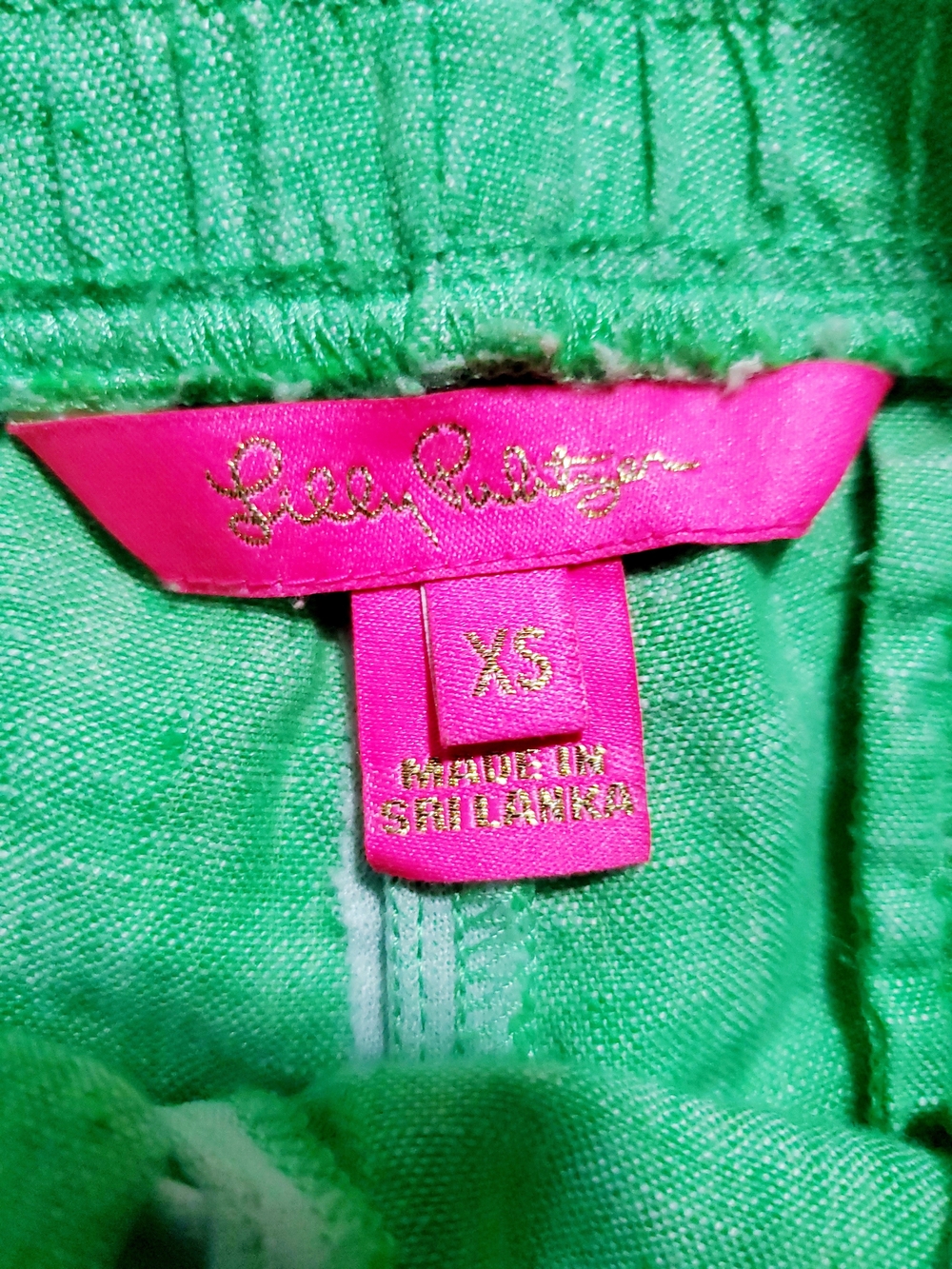 Lilly Pulitzer Linen Scalloped Hem Shorts Bright Green Resort Coastal Preppy XS - Picture 7 of 8